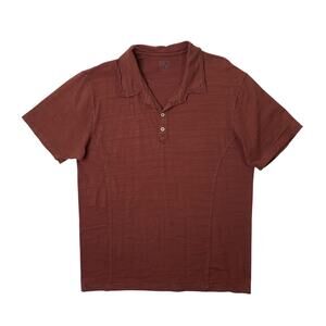 BKE Buckle Shirt Mens XL Extra Large Mahogany Athletic Fit Raw Edges Golf Polo